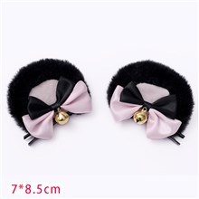 Black Furry Bear Ear Hair Clip Headband Lolita Cosplay