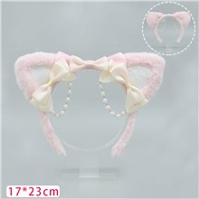 Pink Cat Ear Hair Clip Hair Hoop Headband Lolita Cosplay
