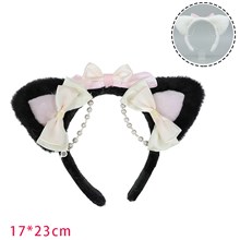 Black Cat Ear Hair Clip Hair Hoop Headband Lolita Cosplay