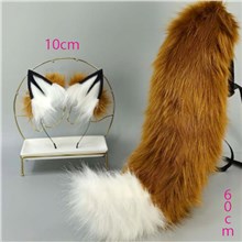Cute Wolf Animal Ear Hair Clip Hair Hoop And Tail Set Lolita Cosplay
