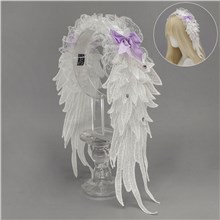 Women’s Gothic Lolita Angel Wing Lace Hairband Angel Wings Headband Headpiece for Halloween Costume Accessories