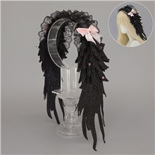 Women’s Gothic Lolita Angel Wing Lace Hairband Angel Wings Headband Headpiece for Halloween Costume Accessories