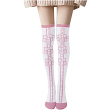 Pink Bow Lolita Long Boot Stockings Over Knee Thigh Sock