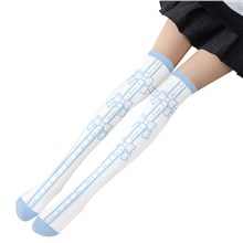 Blue Bow Lolita Long Boot Stockings Over Knee Thigh Sock