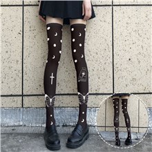 Black Butterfly Lolita Long Boot Stockings Over Knee Thigh Sock