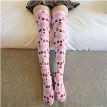 Strawberry Pink Lolita Long Boot Stockings Over Knee Thigh Sock