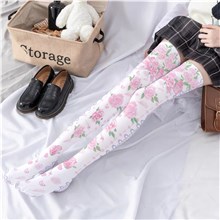 Flower Lolita Long Boot Stockings Over Knee Thigh Sock