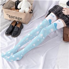 Cute Whale Jellyfish Lolita Long Boot Stockings Over Knee Thigh Sock