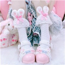 Lolita White Rabbits Ear Socks
