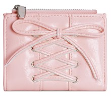 Lolita Women Wallet with Card Holder Short Purse PU Leather Wallet Simple Change Purse Lovely Bows Wallet Coin Purse