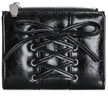 Lolita Women Wallet with Card Holder Short Purse PU Leather Wallet Simple Change Purse Lovely Bows Wallet Coin Purse