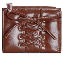 Lolita Women Wallet with Card Holder Short Purse PU Leather Wallet Simple Change Purse Lovely Bows Wallet Coin Purse