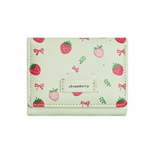 Cute Strawberry Sweet Girl Wallet with Card Holder Short Purse PU Leather Wallet