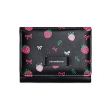 Cute Strawberry Sweet Girl Wallet with Card Holder Short Purse PU Leather Wallet