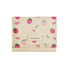 Cute Strawberry Sweet Girl Wallet with Card Holder Short Purse PU Leather Wallet