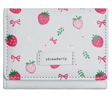 Cute Strawberry Sweet Girl Wallet with Card Holder Short Purse PU Leather Wallet