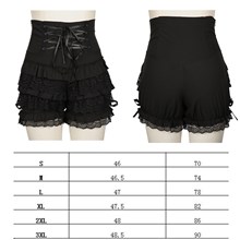 Women's Cute Gothic Steampunk Lolita Maid Ruffle Lace Pumpkin Cosplay Bloomers Shorts